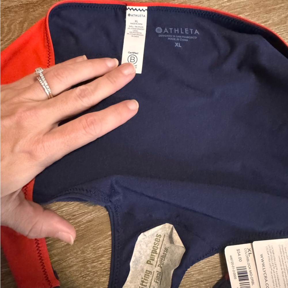 Athleta Colorblock Mid Rise Bottom - Picture 5 of 6